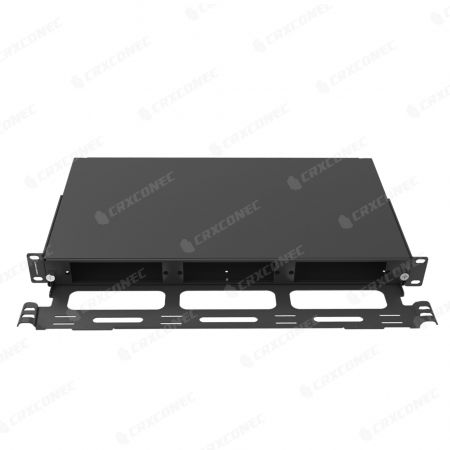 กล่องใส่สายไฟเบอร์แบบ 3 ช่อง LGX 1U ซีรีส์ MF พร้อมแถบรองรับสำหรับติดตั้งบนแร็ค